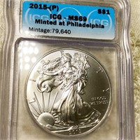 2015 American Silver Eagle ICG - MS69