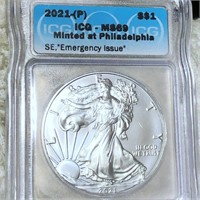 2021-P American Silver Eagle ICG - MS69