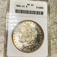 1884-CC Morgan Silver Dollar ANACS - MS64
