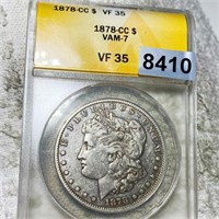 1878-CC Morgan Silver Dollar ANACS - VF35 VAM-7