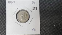 1867 Three Cent Nickel we5021