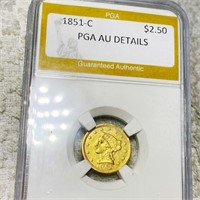1851-C $2.50 Gold Quarter Eagle PGA - AU DETAILS