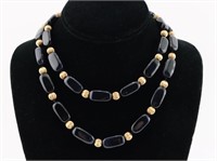 Onyx & Gold Beaded Necklace