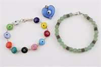 Fun, Colorful Bracelets & Pendant. Sterling.