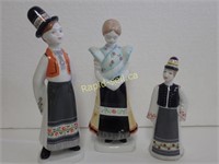 Three Vintage Hollohaza Porcelain Figurines