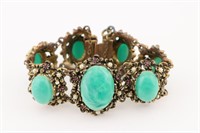 Ornate Green Stone Bracelet