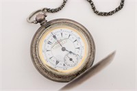 K. Serkisoff 800 Coin Silver Wind Pocket Watch