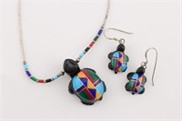 Zuni Turtle Necklace & Earrings
