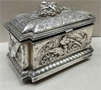 Jewelry Casket Victorian With Pheasants, Quails,