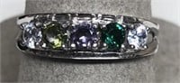 10kt. gold ring w/ 5 colored stones, size 8