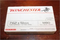 WINCHESTER 7.62X51 AMMO M80 149GR FMJ