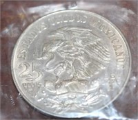 1968 OLYMPIC SILVER 25 PESO COIN "OLY"