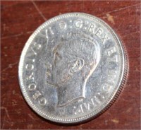 1964 CANADA SILVER GEORGE VI 50 CENT COIN