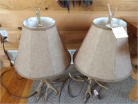 Set of 2 Deer Antler Lamps