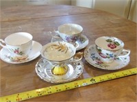 Assorted Tea Cups w/plates