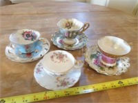 Assorted Tea Cups w/ plates