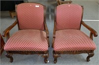 Pair Vintage Ornate Arm Chairs, Ex. Condition