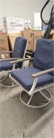 (2) Hampton Bay Metal Swivel Patio Chairs