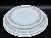 Corelle Woodland Brown Plates : (4) Dinner Plates