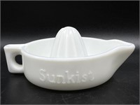 Sunkist Milk Glass Juicer 8.5”