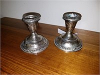 Pair Weighted Sterling Silver Candle Holders