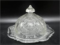 Round Glass Butter Dish 7.5”