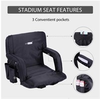 VivoHome Black Portable Reclining Stadium Seat