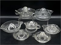 (7) Glass Juicers (one marked ‘Sunkist’) 8” and