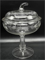 Lidded Glass Compote 11”