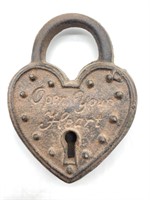 ‘Open Your Heart’ Metal Lock Decor 5”