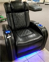 Black Leather Power Recliner, Excellent Condition