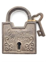 ‘Open Your Wisdom’ Metal Lock Decor 5”