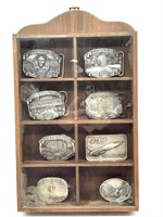 Belt Buckle Display and Belt Buckles (glass and
