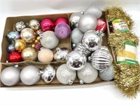 Vintage and Newer Christmas Ornaments and Garland