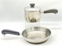 Revere Ware Pot with Lid and Pan 8”