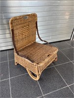 Folding Wicker Lawn Chair with Storage 17” x 17”