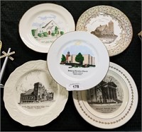 3 Richmond Church Plates + 2 Baltimore Plates