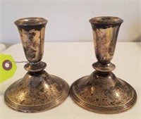 NEWPORT STERLING WEIGHTED CANDLE STICK HOLDERS