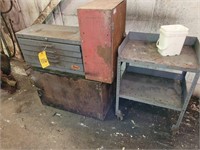 HUOT DRILL CABINET, ASSORTED METAL CABINETS & CART