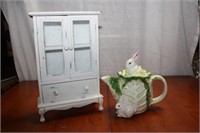 Rabbit Tea Pot & Miniature Cabinet