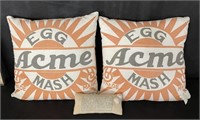 Two (2) Acme Egg Wash Pillows
