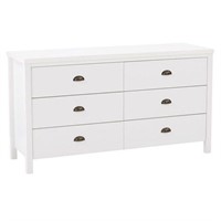 Boston 6 Drawer Dresser - White Engineered Wood