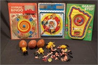 Vintage Board Travel Games & Potato Heads