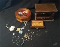 2 Jewelry Boxes w/ Jewelry