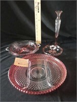 Pink Glass Serving Trays