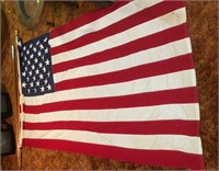 Large 54" x 8’ Flag On Wood Pole