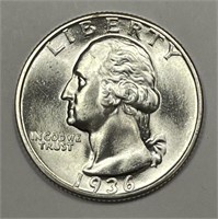 1936 Washington Silver Quarter BU