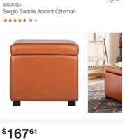 SAFAVIEH Sergio Saddle Accent Ottoman