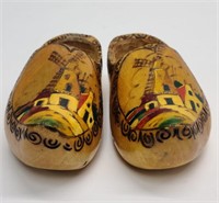 Vintage Pair of Wooden Clogs Made in Holland