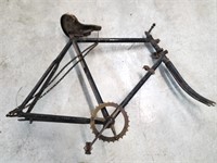 1880s Bicycle Frame with Troxel Bike Saddle